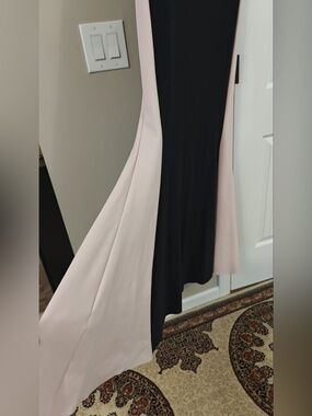 Chiara Boni Black and Pale Pink Asymmetric Dress